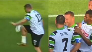 El golazo de Totti desde media cancha en un partido de leyendas