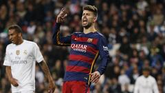 Piqu&eacute;, en su &uacute;ltimo partido en el Bernab&eacute;u.