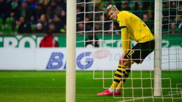 El delantero noruego Erling Haaland, en la derrota del Dortmund ante el Bayern Múnich.