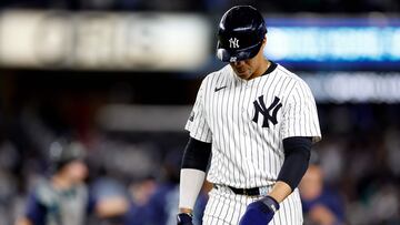 NEW YORK, NEW YORK - MAY 20: Juan Soto #22 of the New York Yankees reacts after the ninth inning against the Seattle Mariners at Yankee Stadium on May 20, 2024 in the Bronx borough of New York City. The Mariners won 5-4. Sarah Stier/Getty Images/AFP (Photo by Sarah Stier / GETTY IMAGES NORTH AMERICA / Getty Images via AFP)