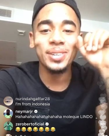 Neymar se mete en charla de Gabriel Jesús con sus fans