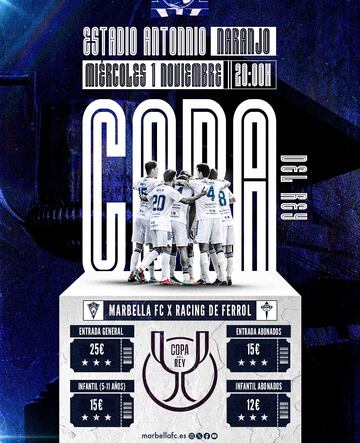 Cartel anunciador del Marbella-Racing de Ferrol.