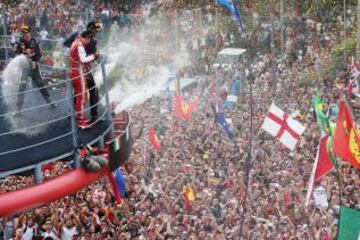 Espectacular ambiente en el circuito de Monza.