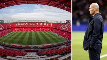 Estadio Ram&oacute;n S&aacute;nchez Pizju&aacute;n y Zinedine Zidane.