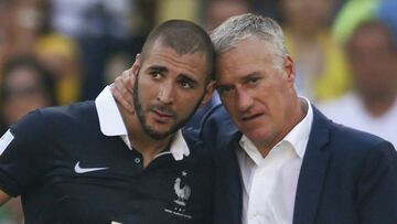 Karim Benzema y Deschamps en una imagen del Mundial 2014.