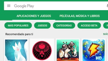 Google Play Store diferenciará las apps de los juegos