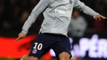 Ibrahimovic, durante la previa de un partido del PSG.
