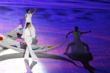 Uno de los eventos durante la ceremonia de apertura de los XXIII Juegos Centroamericanos, que tuvo a Shakira como artista principal.