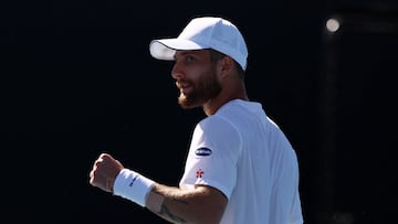 Corentin Moutet, durante su partido contra Michael Zheng en el Open de Australia.