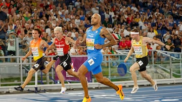 Marcell Jacobs, con Crespí a la izquierda.