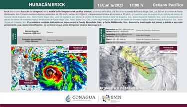 Huracán Erick podría tocar tierra como categoría 4 en Oaxaca y Guerrero: trayectoria en vivo
