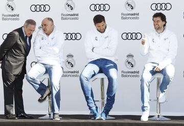 Florentino Pérez, Pablo Laso., Felipe Reyes y sergio llull.