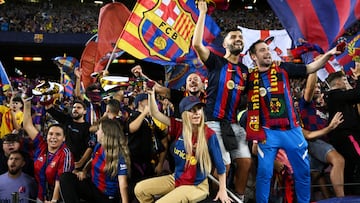Aficionados del FC Barcelona.