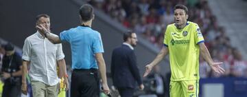 Jorge Molina, expulsado ante el Atlético de Madrid.