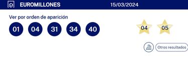 Euromillones: comprobar los resultados del sorteo de hoy, viernes 15 de marzo, con bote especial