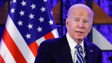 U.S. President Joe Biden attends a meeting with Israeli Prime Minister Benjamin Netanyahu (not pictured), as he visits Israel amid the ongoing conflict between Israel and Hamas, in Tel Aviv, Israel, October 18, 2023. REUTERS/Evelyn Hockstein