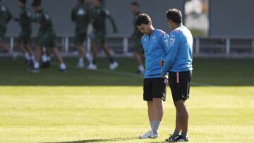 Rubi, en el entrenamiento de ayer. 