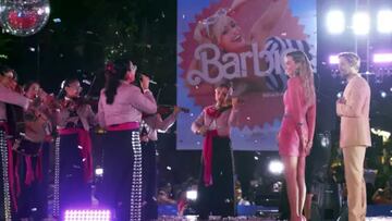 Video: Mariachis sorprenden a Margot Robbie y Ryan Gosling en alfombra de ‘Barbie’ en México