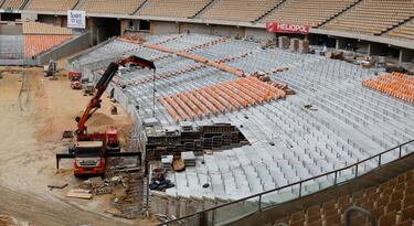 Obras en el estadio de La Cartuja. 