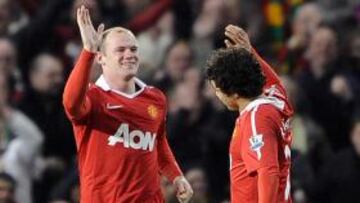 Rooney y Fabio, los goleadores.