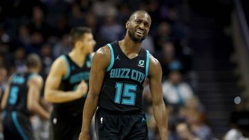 CHARLOTTE, NORTH CAROLINA - JANUARY 17: Kemba Walker #15 of the Charlotte Hornets reacts after a play against the Sacramento Kings during their game at Spectrum Center on January 17, 2019 in Charlotte, North Carolina. NOTE TO USER: User expressly acknowledges and agrees that, by downloading and or using this photograph, User is consenting to the terms and conditions of the Getty Images License Agreement.   Streeter Lecka/Getty Images/AFP
 == FOR NEWSPAPERS, INTERNET, TELCOS &amp; TELEVISION USE ONLY ==