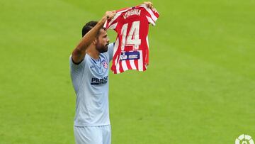 Diego Costa, jugador del Atlético, en su dedicatoria a Virginia Torrecilla.