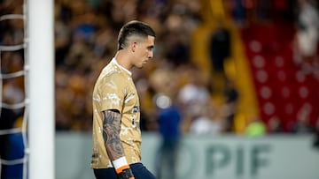 Alex Padilla of Pumas during the round of 16 second leg match between LD Alajuelense and Pumas UNAM as part of the CONCACAF Champions Cup 2025, at Alejandro Morera Soto Stadium on March 13, 2025 in Alajuela, Costa Rica.