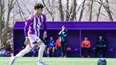 Víctor Fernández, con el Juvenil B del Real Valladolid.