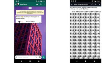 El mensaje del c&iacute;rculo negro de WhatsApp y todos los caracteres que oculta y provocan el bloqueo
