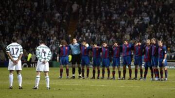 Copa de la UEFA, minuto de silencio antes del Celtic-Barcelona.