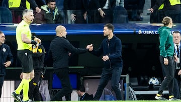 10/12/25 PARTIDO CHAMPIONS LEAGUE
FASE LIGA FASE GRUPOS JORNADA 6
REAL MADRID - MANCHESTER CITY
FIN DE PARTIDO SALUDO GUARDIOLA Y XABI ALONSO