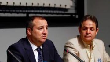 <b>PRESENTACIÓN. </b>Miguel Ángel Ramírez, presidente del club, en un momento de su exposición ayer en el CICCA.