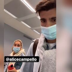 El lío de Alice Campello a Morata en el aeropuerto: "Qué desastre, te salva que eres guapísima..."