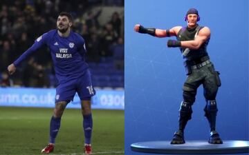 El futbolista del Cardiff City hizo uno de los bailes más característicos del juego. 