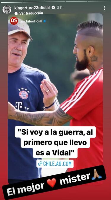 Vidal envía mensaje a Ancelotti