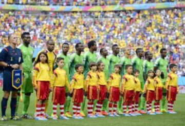 Nigeria durante el himno. 