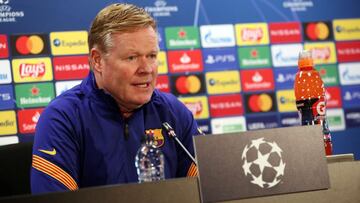 El entrenador del FC Barcelona, Ronald Koeman, en rueda de prensa en la Liga de Campeones
MIGUEL RUIZ/FCB
15/02/2021