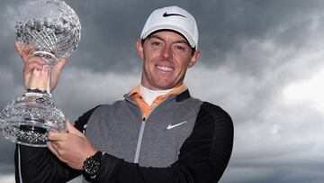 Rory McIlroy of Northern Ireland with the winners trophy the final round of The Dubai Duty Free Irish Open hosted by the Rory Foundation at the K Club on May 22, 2016 in Straffan, Ireland  (Photo by Ross Kinnaird/Getty Images)