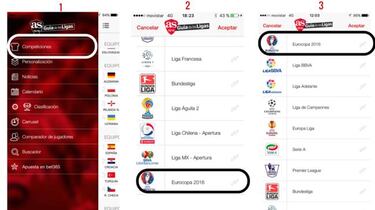 La app 'Guía de las Ligas' de AS
te ofrece toda la Eurocopa