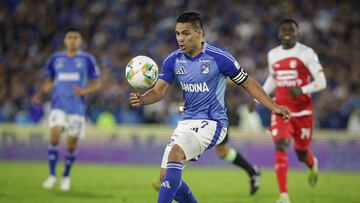 Radamel Falcao García, delantero de Millonarios en el clásico capitalino ante Independiente Santa Fe