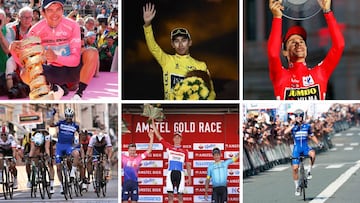 Richard Carapaz, Egan Bernal, Primoz Roglic, Julian Alaphilippe, Mathieu Van der Poel y Remco Evenepoel, algunos de los grandes triunfadores de la temporada 2019 en el UCI World Tour.