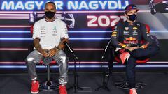 Lewis Hamilton (Mercedes) y Max Verstappen (Red Bull). Hungaroring, Hungr&iacute;a. F1 2021.