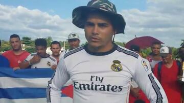 El emotivo saludo de la Peña Corazones Blancos de Río Cauto a Roncero