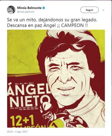 Los mensajes de despedida a Ángel Nieto en las redes