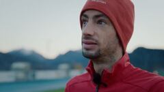 Kilian Jornet, en la pista de atletismo de Mandalen (Noruega).