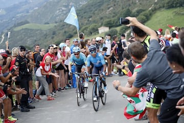 Nairo Quintana y Ángel López. 