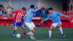 Adrián Niño, durante el partido de Youth League.