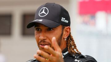Formula One F1 - Hungarian Grand Prix - Hungaroring, Budapest, Hungary - August 1, 2021 Third placed Lewis Hamilton of Mercedes after the race Pool via REUTERS/Florion Goga