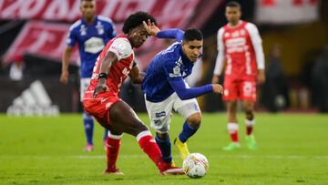 Millonarios - Santa Fe durante un partido por los cuadrangulares de la Liga BetPlay II-2022.