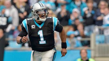 CHARLOTTE, NC - DECEMBER 24: Cam Newton #1 of the Carolina Panthers reacts after a 3rd quarter touchdown pass against the Atlanta Falcons during the game at Bank of America Stadium on December 24, 2016 in Charlotte, North Carolina. Grant Halverson/Getty Images/AFP
== FOR NEWSPAPERS, INTERNET, TELCOS & TELEVISION USE ONLY ==